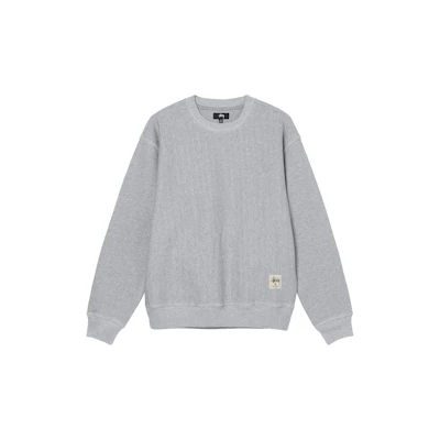 Stüssy Contrast Stitch Label Crew Grey Heather