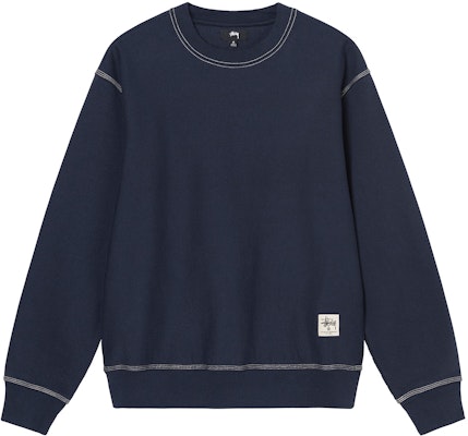 Stüssy 對比縫線標籤海軍藍長袖上衣 Buy Stüssy 對比縫線標籤海軍藍長袖上衣