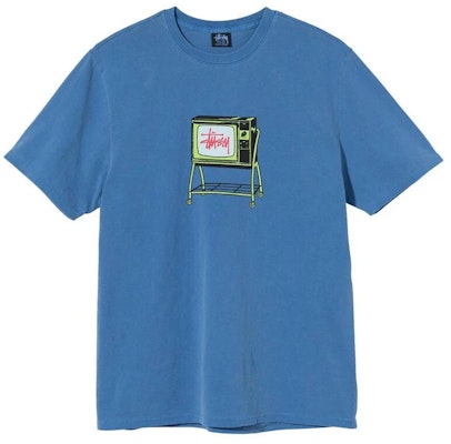 Stüssy Rolling Tv Pig. Dyed Tee Blue Buy Stüssy Rolling Tv Pig. Dyed Tee Blue