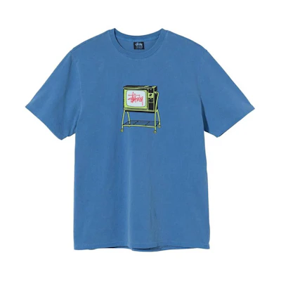 Stüssy Rolling Tv Pig. Dyed Tee Blue
