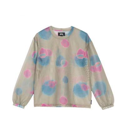 Stüssy Printed LS Mesh Tee Olive Multi