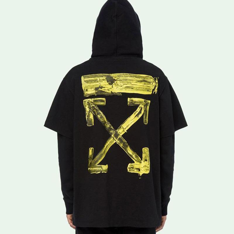 Off white double tee hoodie sale