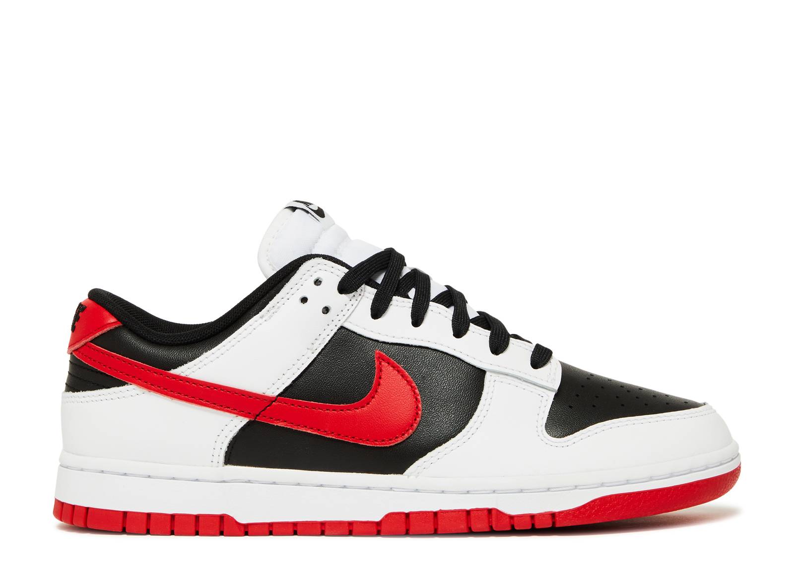 dunk low red black white