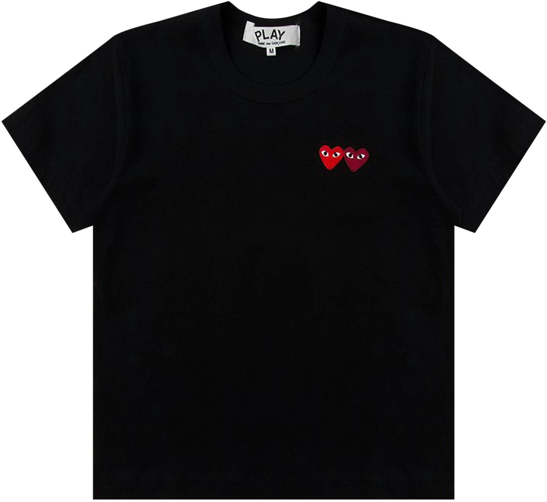 Comme des Garçons PLAY Double Heart T‑Shirt 'Black' (WMNS) - AZ-T225 ...