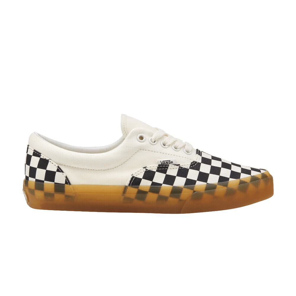 vans era stacked white checkerboard