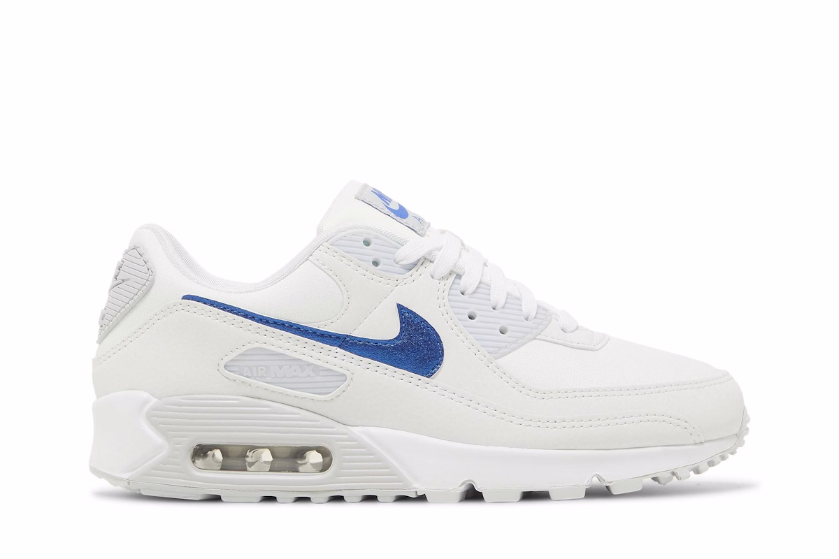 (Women) Nike Air Max 90 'White Metallic Blue' DX0115-100