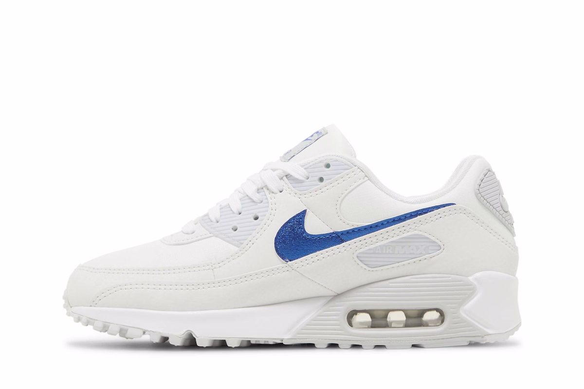 (Women) Nike Air Max 90 'White Metallic Blue' DX0115-100
