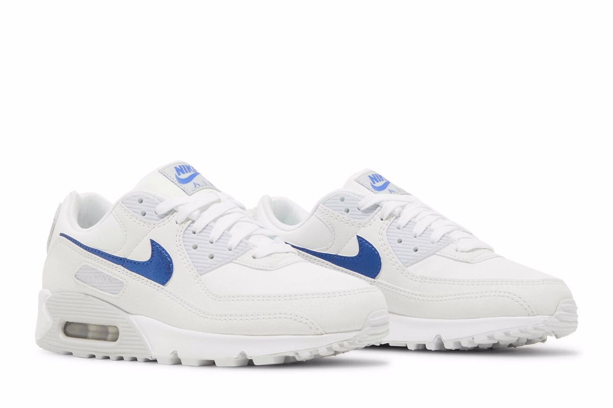 (Women) Nike Air Max 90 'White Metallic Blue' DX0115-100