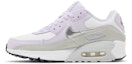 Lookbook (Kanak-Kanak) Nike Air Max 90 LTR 'Putih/Ungu Frost/Platinum/Perak Metalik' CD6864-123