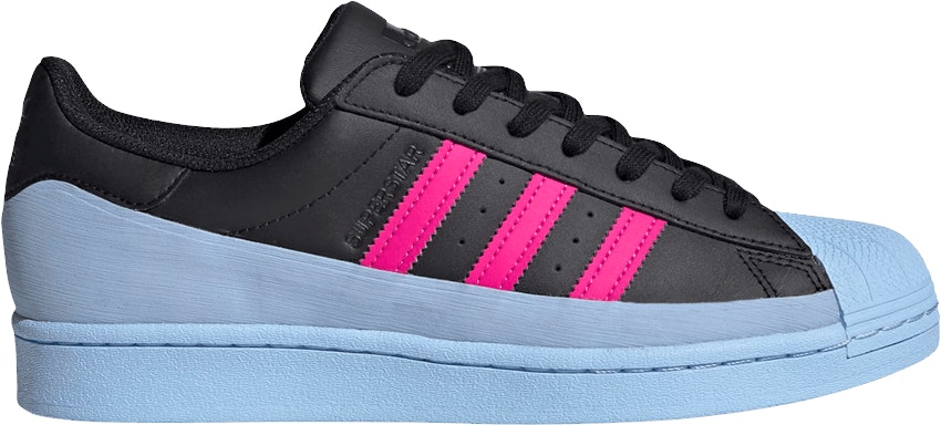 Adidas superstar black and top pink