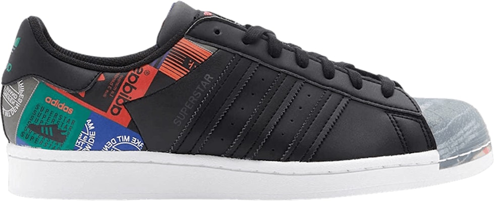 Adidas superstar black clearance multi