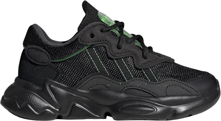 Adidas ozweego black solar best sale green