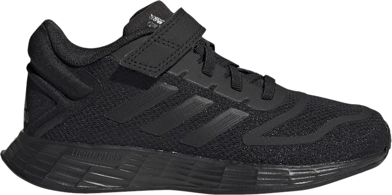 Grade School adidas Duramo 10 Elastic Lace Triple Black GZ0637