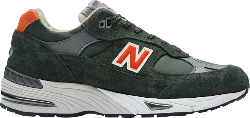 New Balance 991 Made In England Forest Green Orange M991TNF
