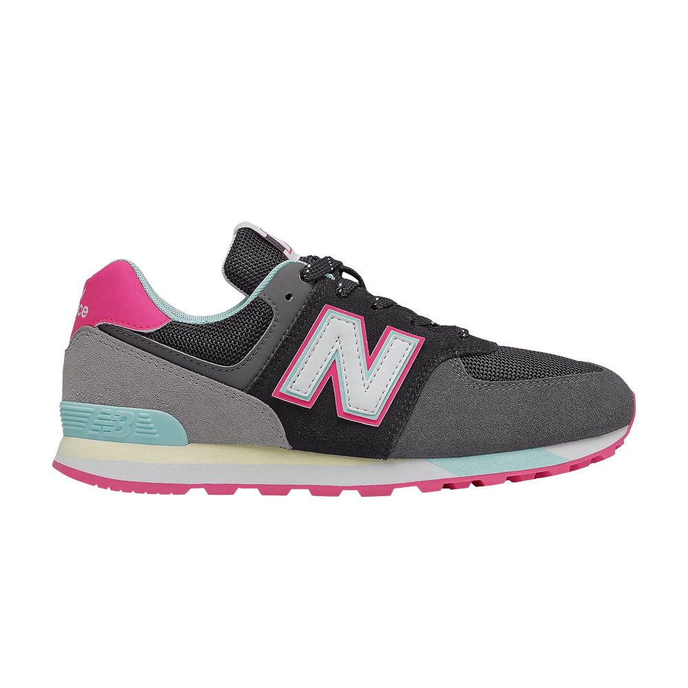 (Grade School) New Balance 574 Wide 'Black Pink Glow' GC574PF1-W ...