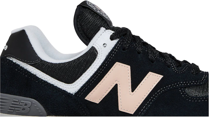 New balance 574 hot sale black and pink