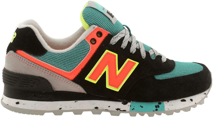 New balance 574 black top blue orange