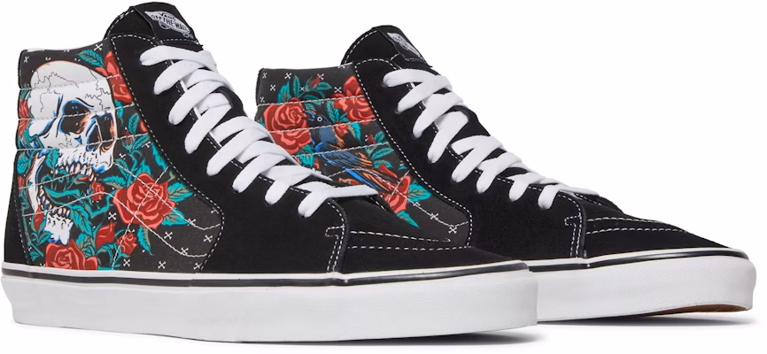 Vans Sk8-Hi 'Calaveras con Rosas' VN0007NP6BT Cheap Vans Sk8-Hi 'Calaveras con Rosas' VN0007NP6BT