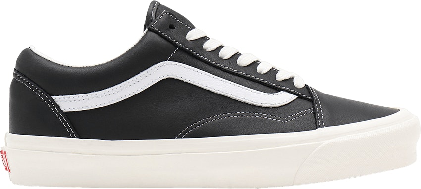 Black leather old skool vans size 5 sales