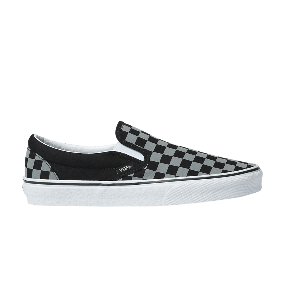 grey check slip on vans