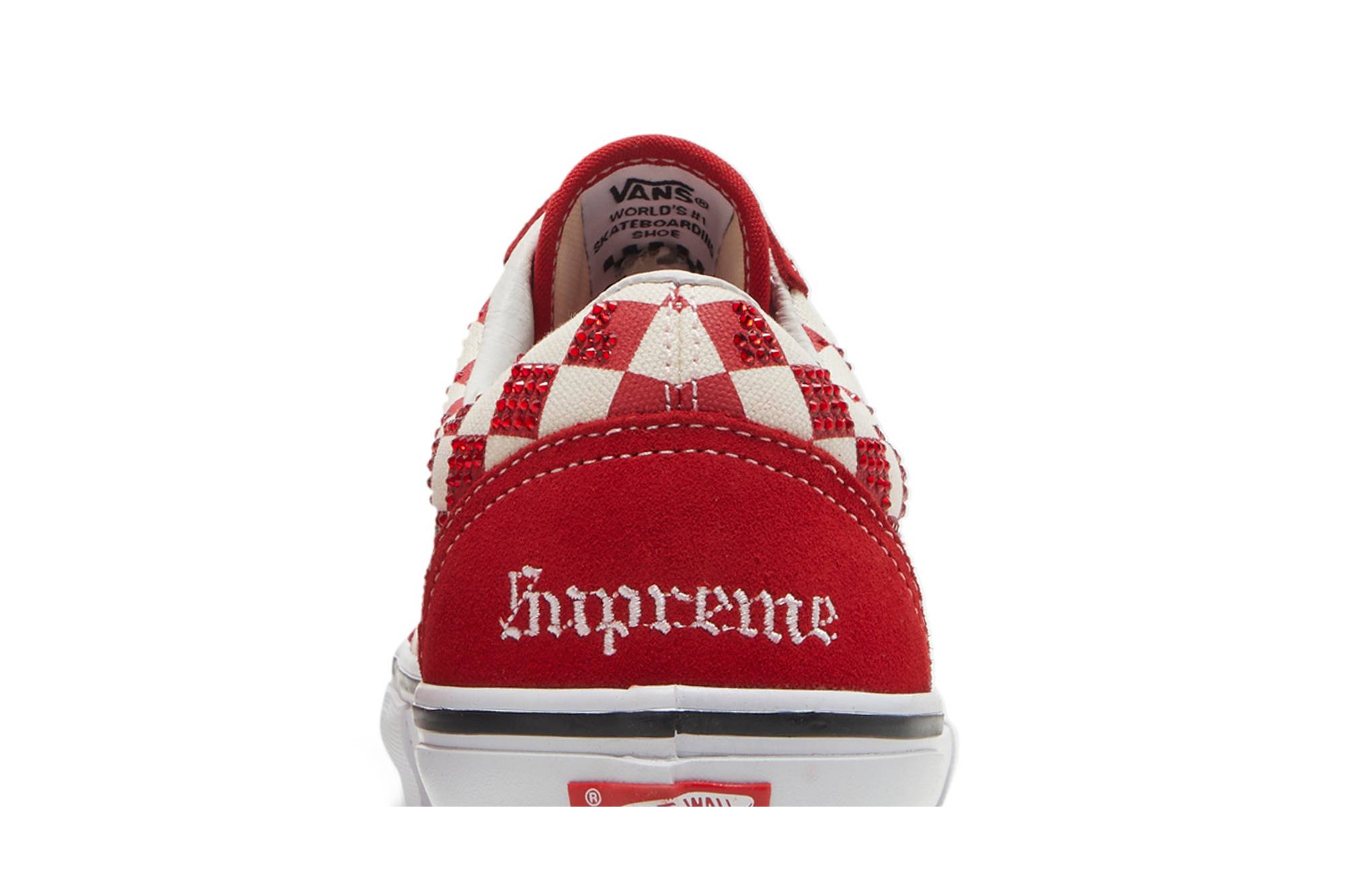 Sizing Supreme x Swarovski x Vans Skate Old Skool 'Rojo' SUPREME-SWAROVSKI-RED