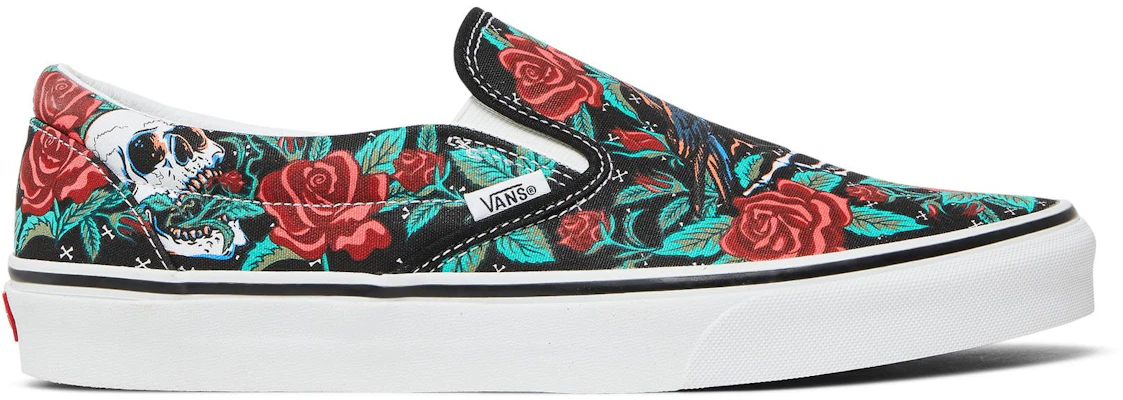 Vans 經典無鞋帶帆布鞋 '玫瑰頭骨' VN0A7Q5D6BT Buy Vans 經典無鞋帶帆布鞋 '玫瑰頭骨' VN0A7Q5D6BT
