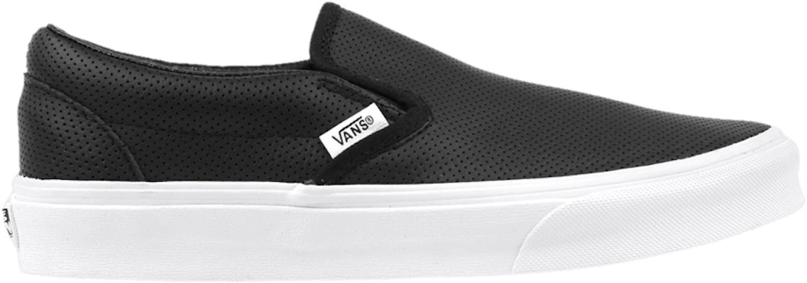 Black perforated leather vans best sale