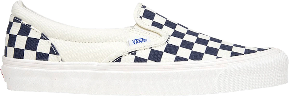 Navy checkerboard 2025 slip on vans