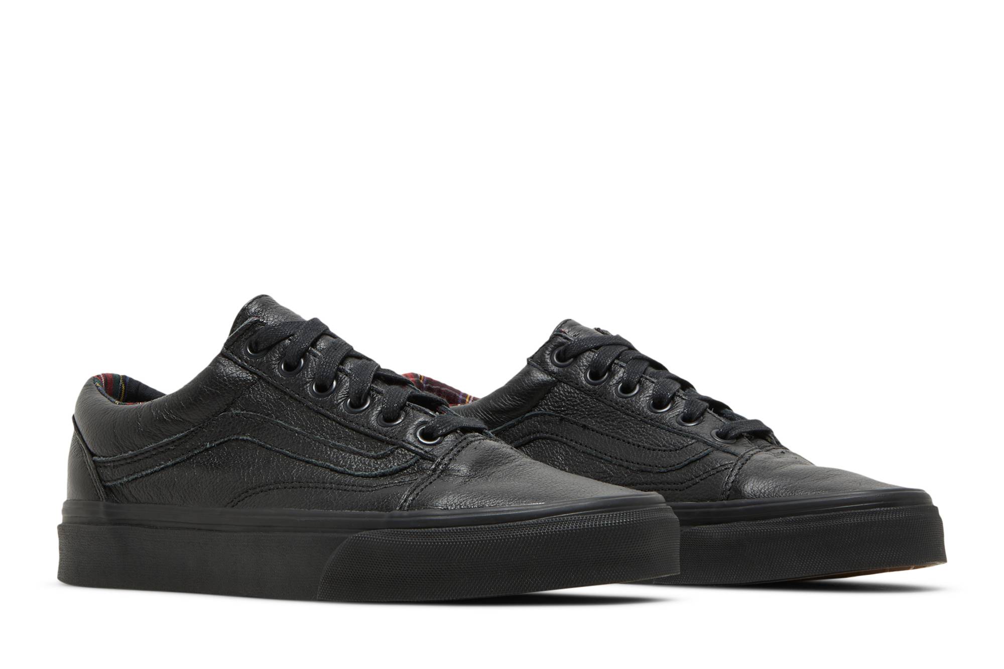 Cheap Vans Old Skool de Cuero 'Cuadro Negro' VN0003Z6I1I