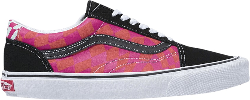 Vans old skool black pink & white checkered hot sale