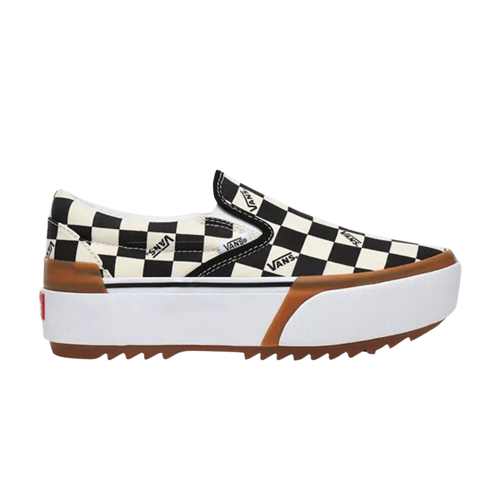 vans checkerboard stacked slip on sneaker