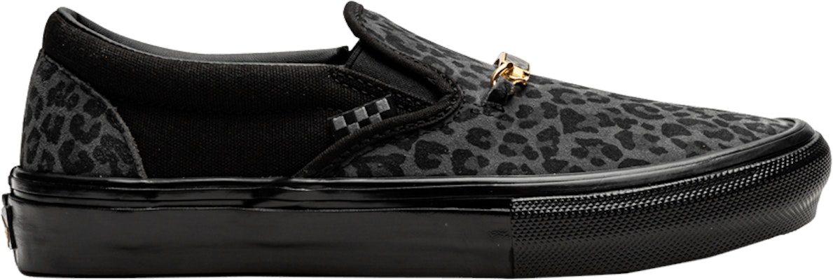 Black vans with cheetah trim sale