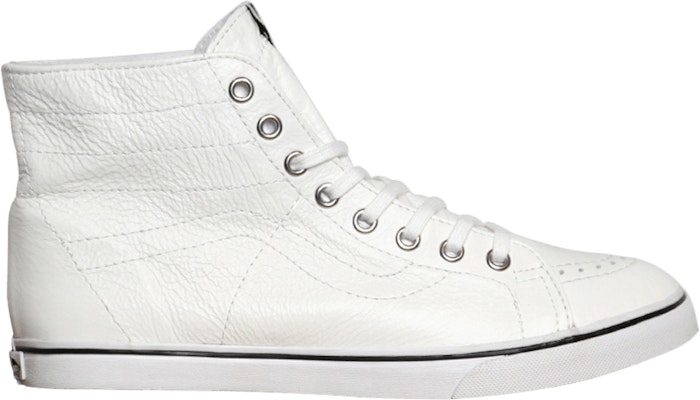 White leather hi top vans on sale
