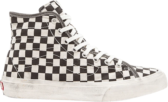 Black and grey sales checkered vans high top