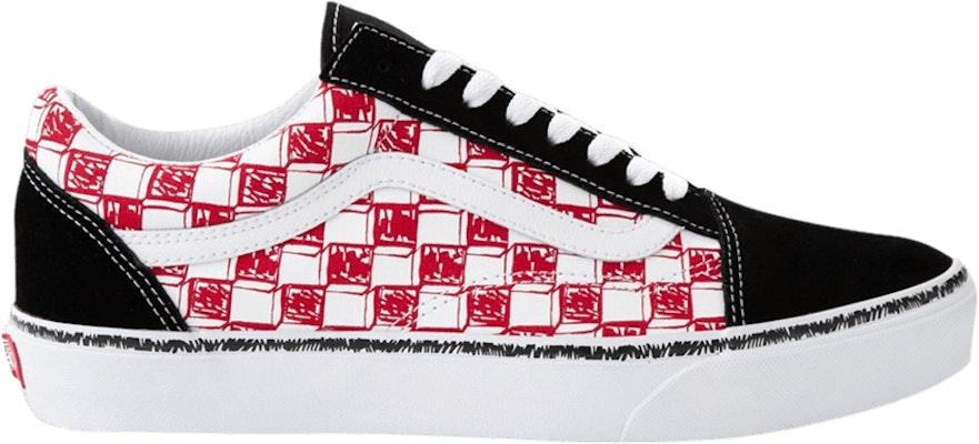 Black and red vans top checkerboard