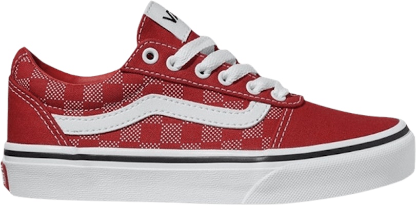 Grade School Vans Ward Checker Dot Red VN0A38J93RU