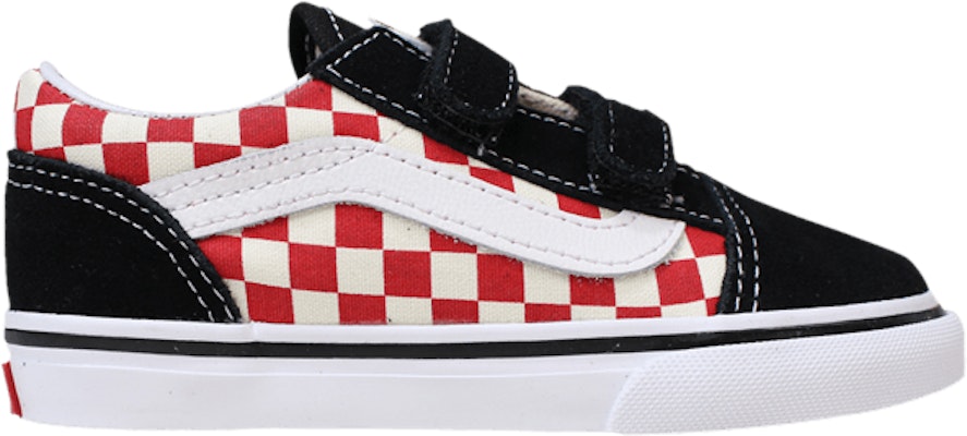 Red black and sales white checkerboard vans