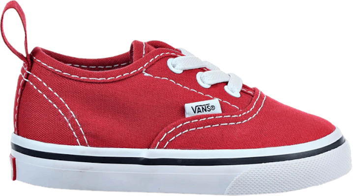 Red vans hot sale with laces