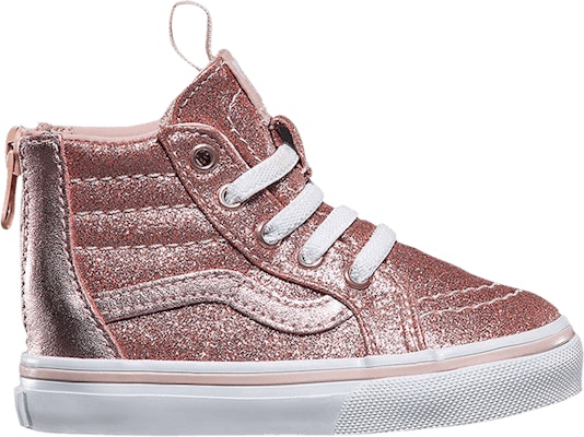 Toddler Vans Sk8 Hi Zip Glitter Metallic Blush VN0A32R3QMN