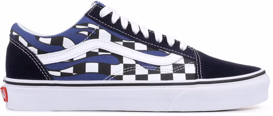 Vans checkerboard top blue flame