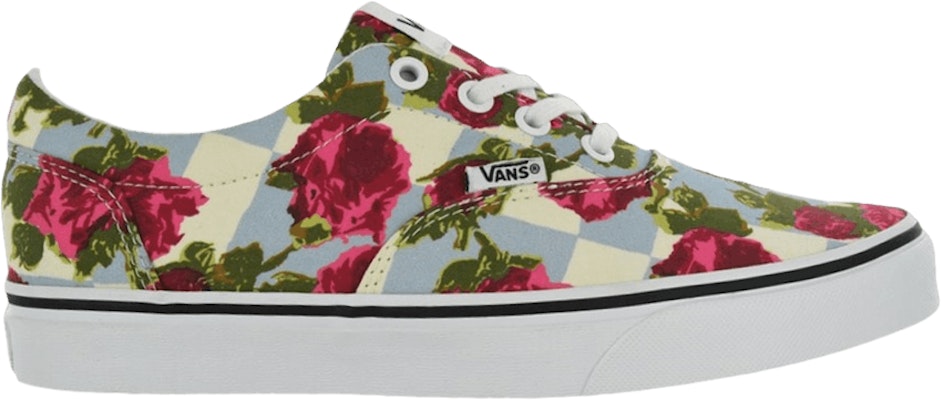 Checkerboard vans 2025 with flowers
