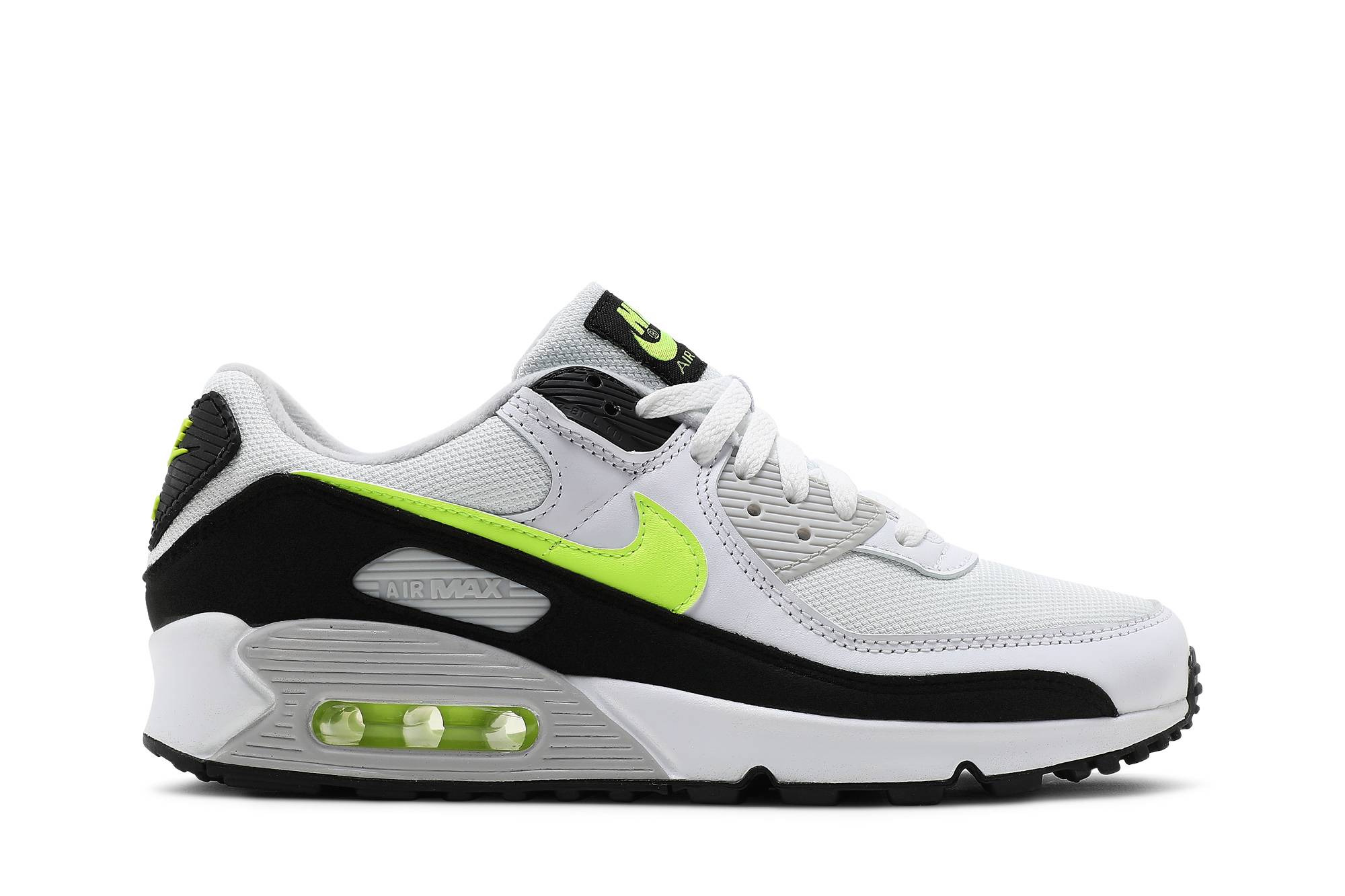 air max 90 black white hot lime