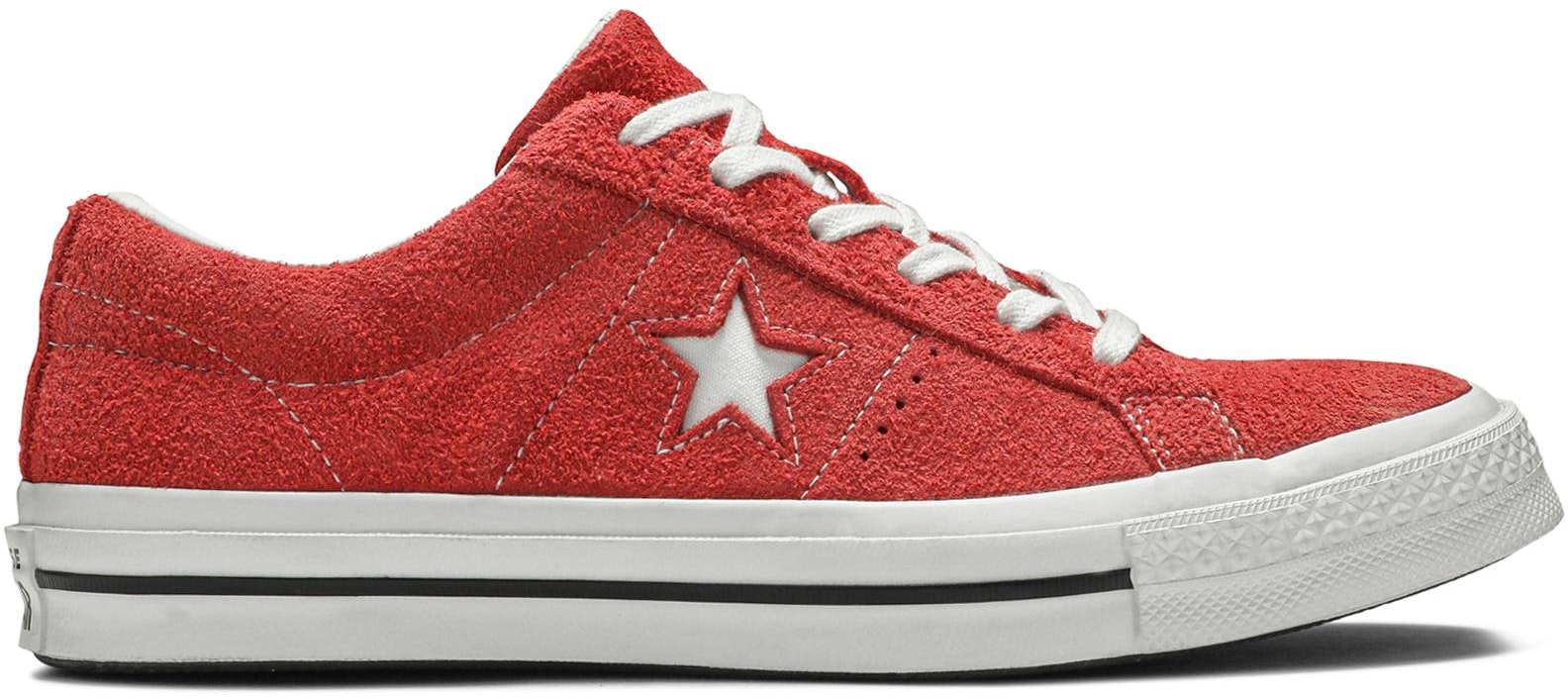 Red suede 2025 converse one star