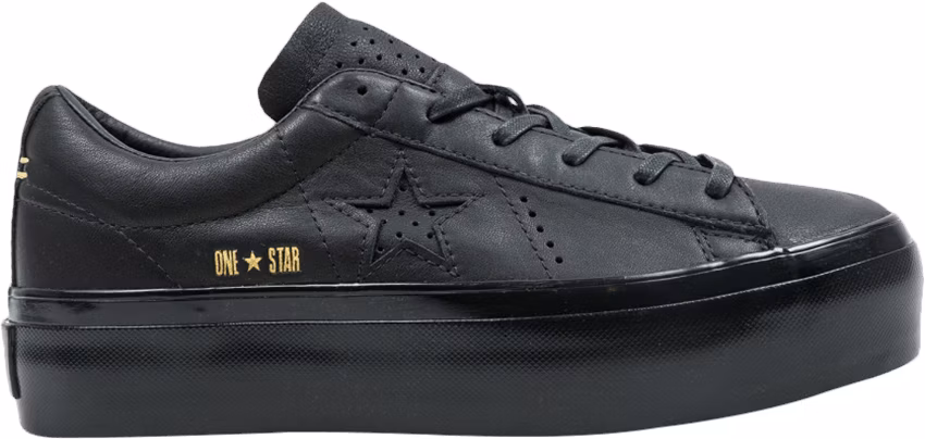 Converse one star top platform ox black trainers