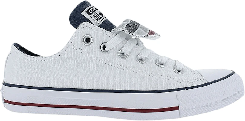 Converse double tongue white best sale