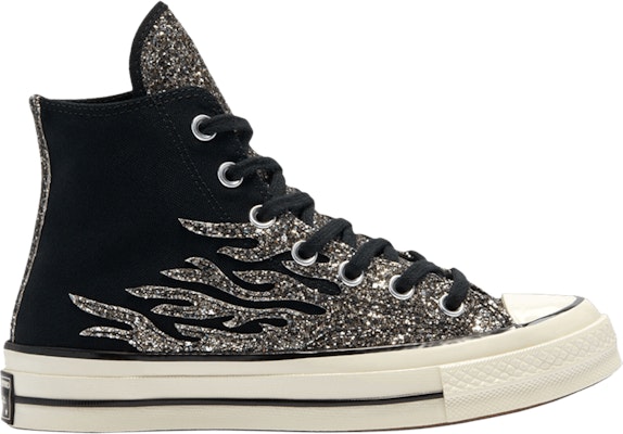 Women Converse Chuck 70 High Archival Glitter Flame Black