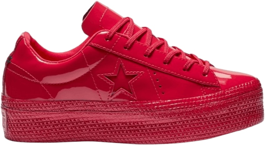 Women Converse One Star Platform Ox Cherry Red 562606C