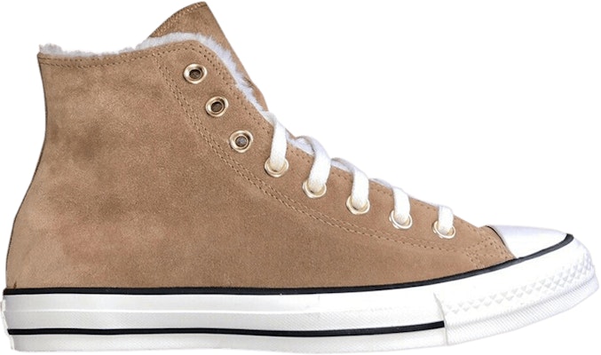 Women Converse Chuck Taylor All Star High Faux Fur Tan