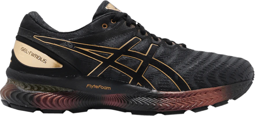 Asics nimbus 22 black and gold best sale