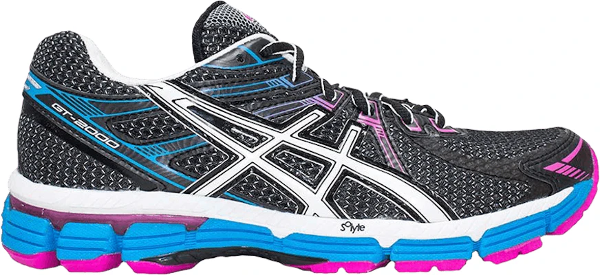 Women ASICS GT 2000 Black Electric Blue T2K7N 9001 T2K7N 9001